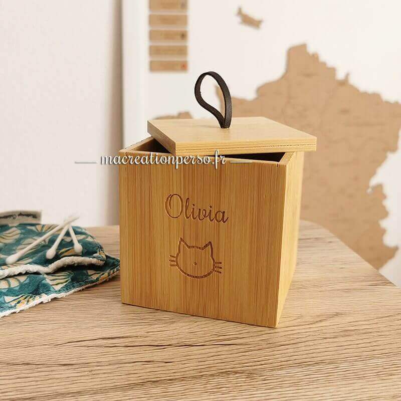 Boite de rangement bambou - Macreationperso