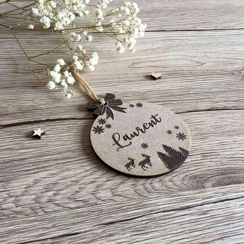 Boule pour arbre de Noël gravée 