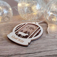 Boule de noel Renne personnalisable avec prenom Ella 