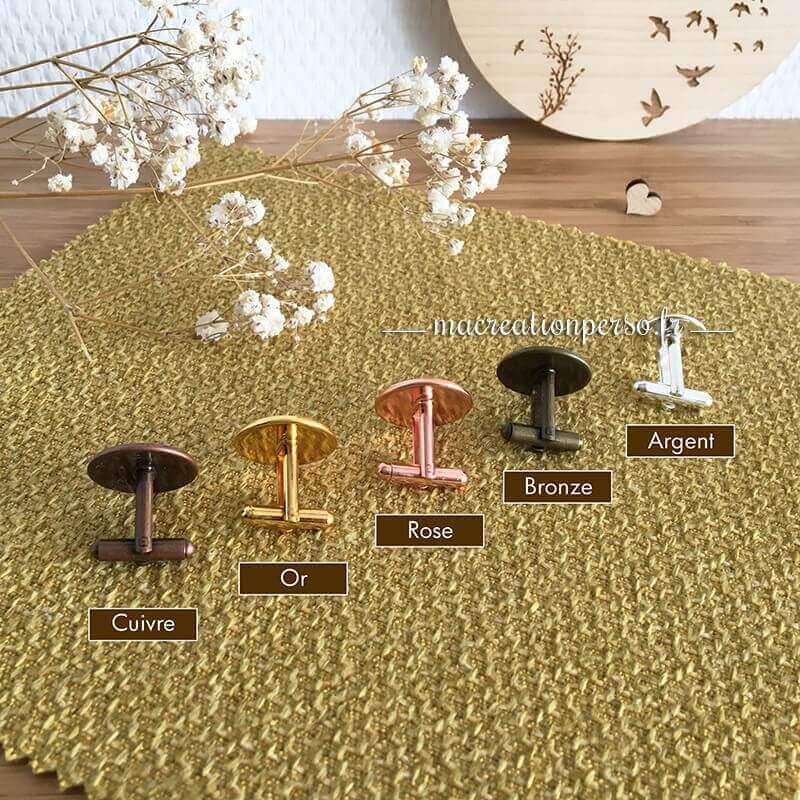 Boutons de manchette avec 5 couleurs différentes