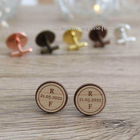 Boutons de manchette avec date et initiales