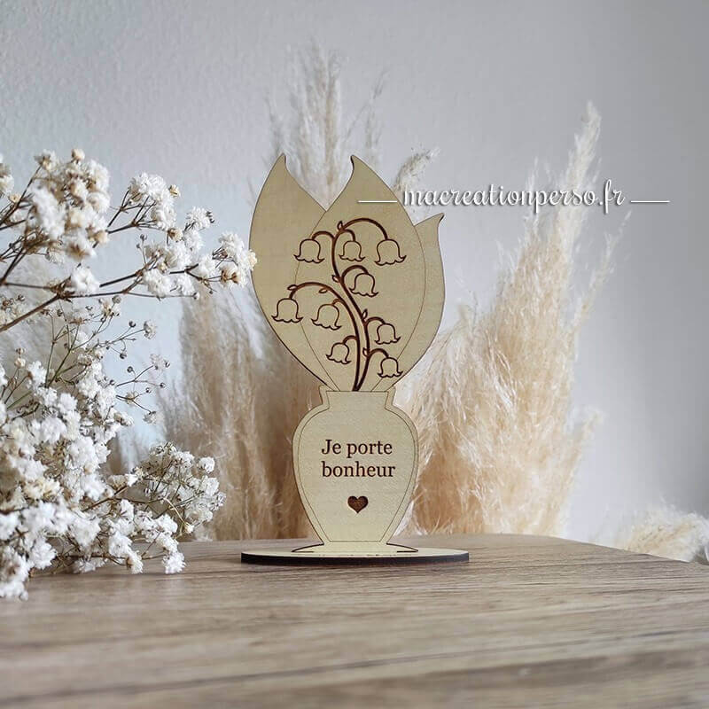Brin de muguet original en bois personnalisable