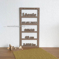 Cadeau de naissance en bois à personnaliser 
