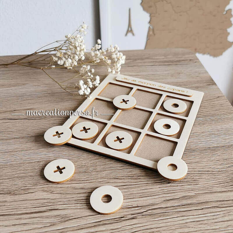 Cadeau original: jeux de morpion unique en bois