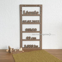 Cadre de naissance en bois à personnaliser - macreationperso