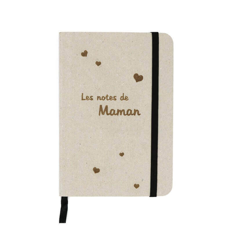 Cahier de notre gris personnalisable sur page de couverture