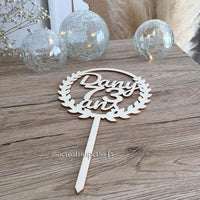 Cake topper Dany 73 ans personnalisé avec pique en bois
