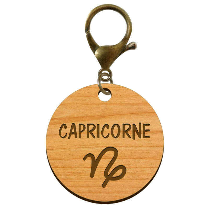 Capricorne signe astrologique porte clé personnalisé mousqueton bronze