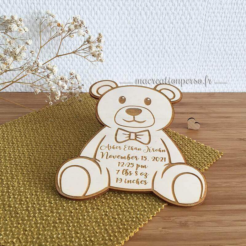 Carte annonce de naissance ours