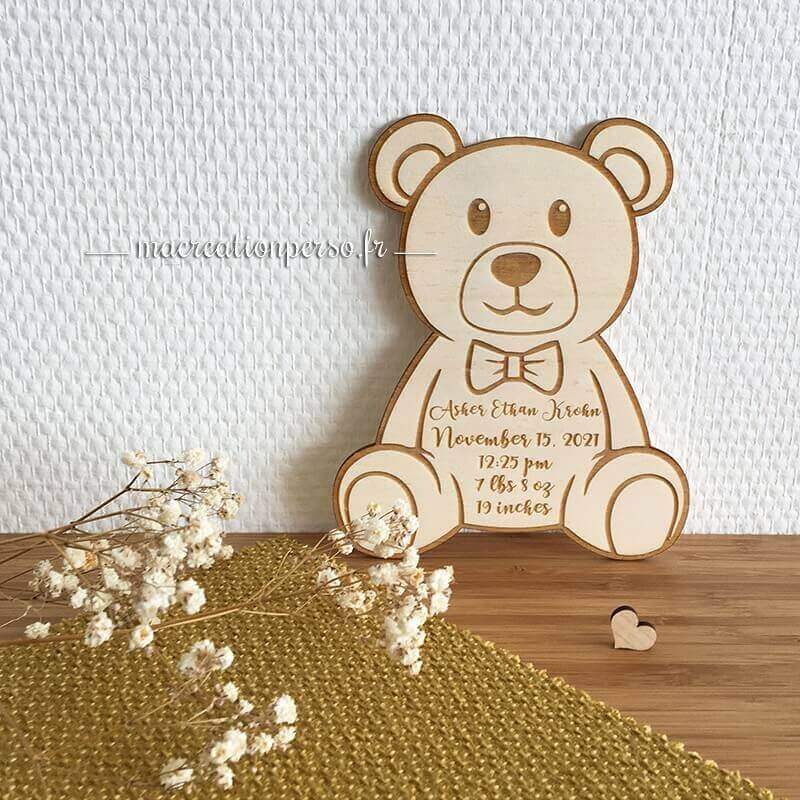 Carte de naissance petit ours