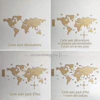 Option à choisir de la carte du monde design en bois décoration personnalisée