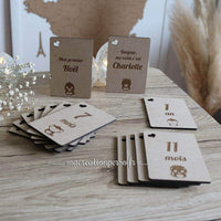 Cartes étapes en bois personnalisées 