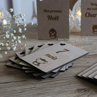 Cartes étapes grossesse en bois personnalisable avec animaux