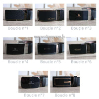Ceinture homme automatique personnalisable gravée avec boucle noire