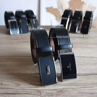 Ceinture personnalisée homme automatique cuir sans trous noire