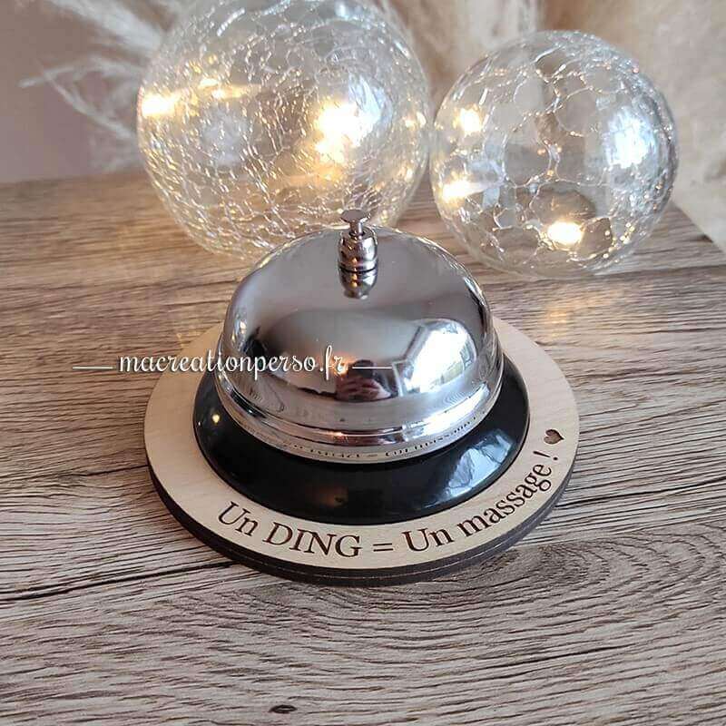 Cloche sonnette de comptoir hôtel réception argent