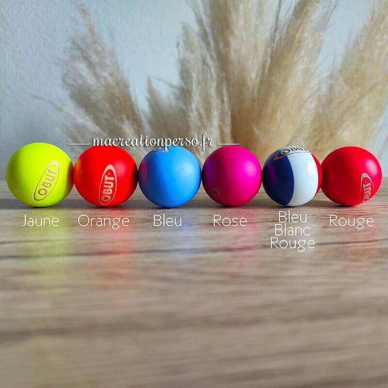 Cochonnet pétanque Obut gravé but couleur personnalisé en bois