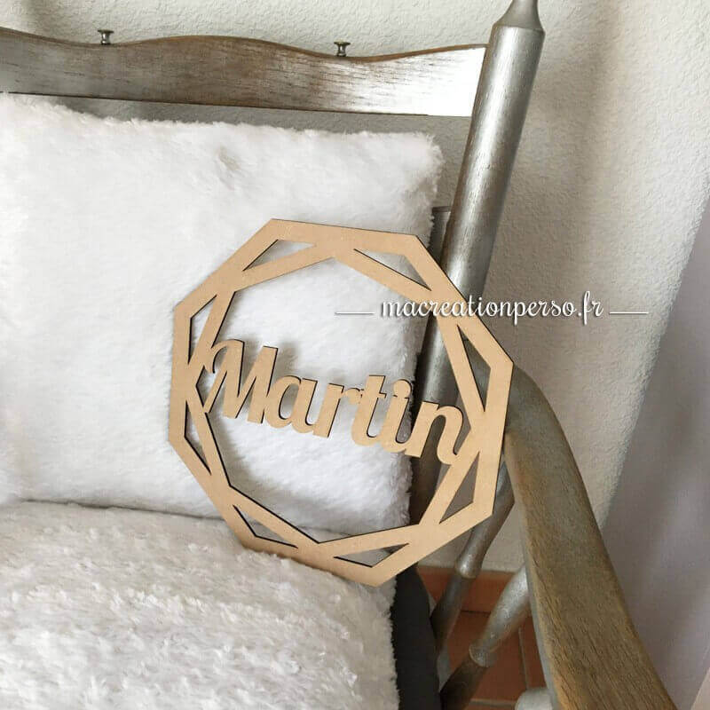 Couronne octogonale en bois personnalisable