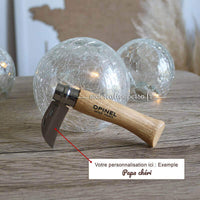Couteau spécial châtaigne Opinel N° 7 personnalisé ail dénoyautage 