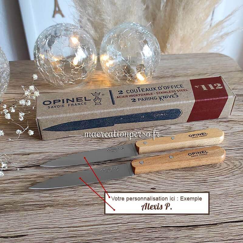 Couteau d'office Opinel n 112 Français gravé X2