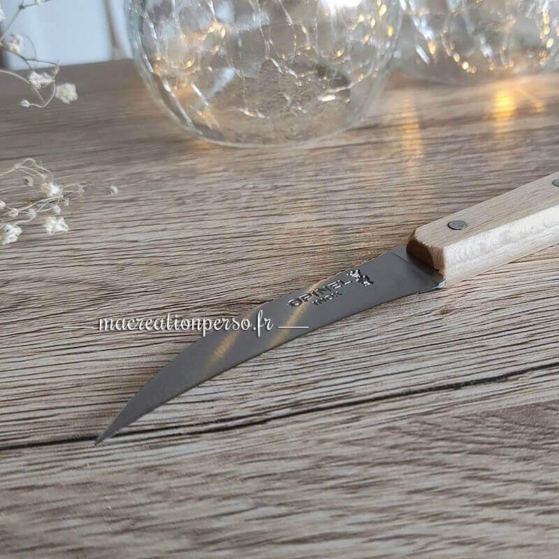 Couteau à légumes Opinel n° 114 gravé avec lame acier inoxydable courbe