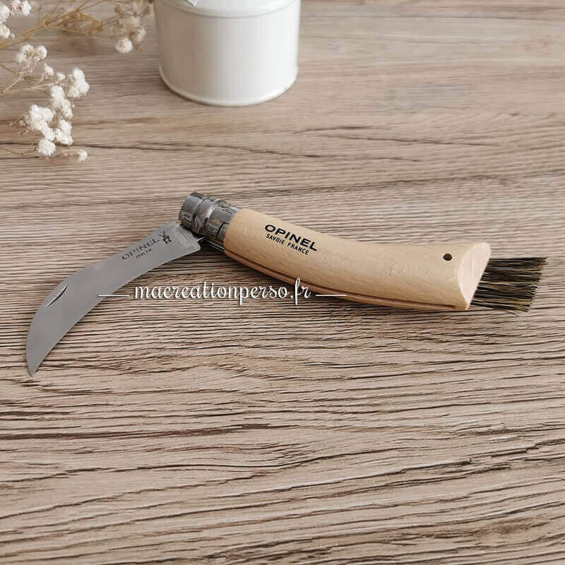 Couteau Opinel à champignon avec brosse