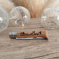 Couteau manche lapin lièvre personnalisé N°08 manche bois 