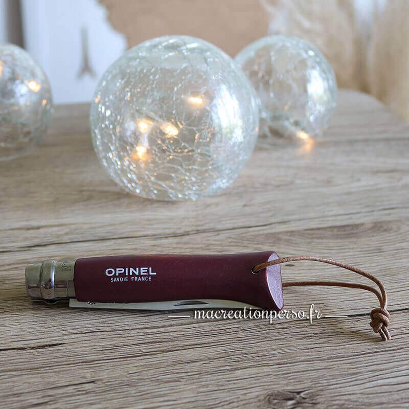 Couteau personnalisable OPINEL baroudeur n°8 grenat