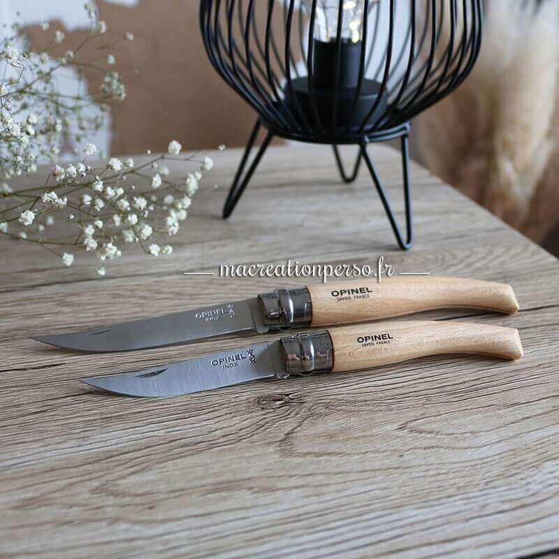 Couteaux effilés numéro 8 et numéro 10 en bois de hêtre
