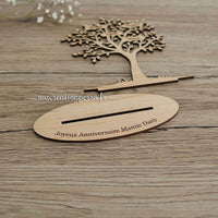 Déco arbre de vie à plat non monté en bois avec socle gravé