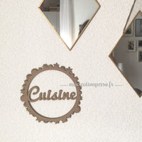 Déco murale mot cuisine en bois personnalisable