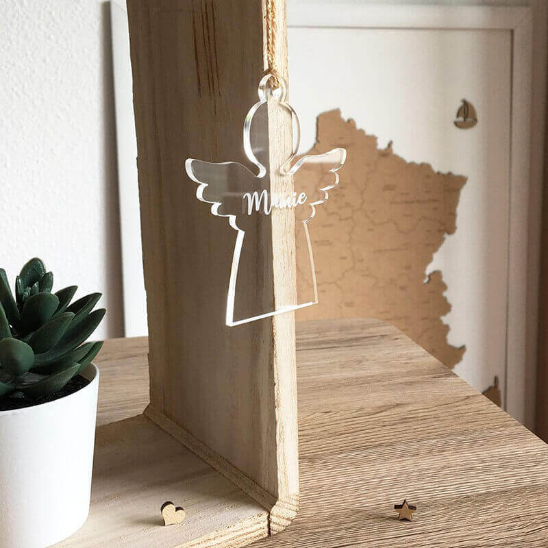 Déco pour sapin en forme d'ange de Noël  personnalisable
