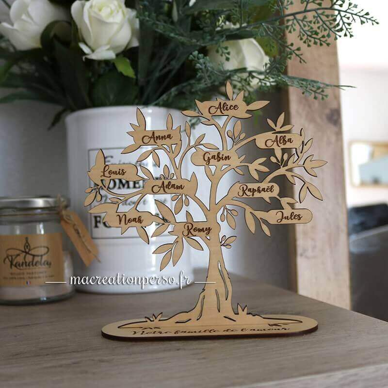 Décoration branche personnalisée arbre de vie en bois 