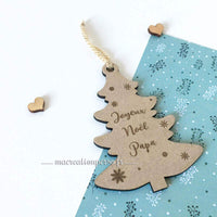 Décoration de Sapin personnalisée Joyeux Noël en bois