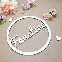 Décoration murale prénom Faustine personnalisable en bois