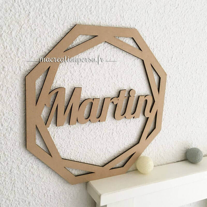 Décoration murale prénom Martin en bois