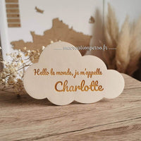 Décoration nuage annonce prénom