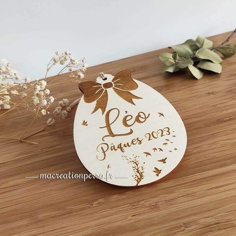 Décoration personnalisée pour panier de Pâques en forme d'oeuf