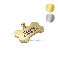 Deux couleurs médaille pour chien os en métal