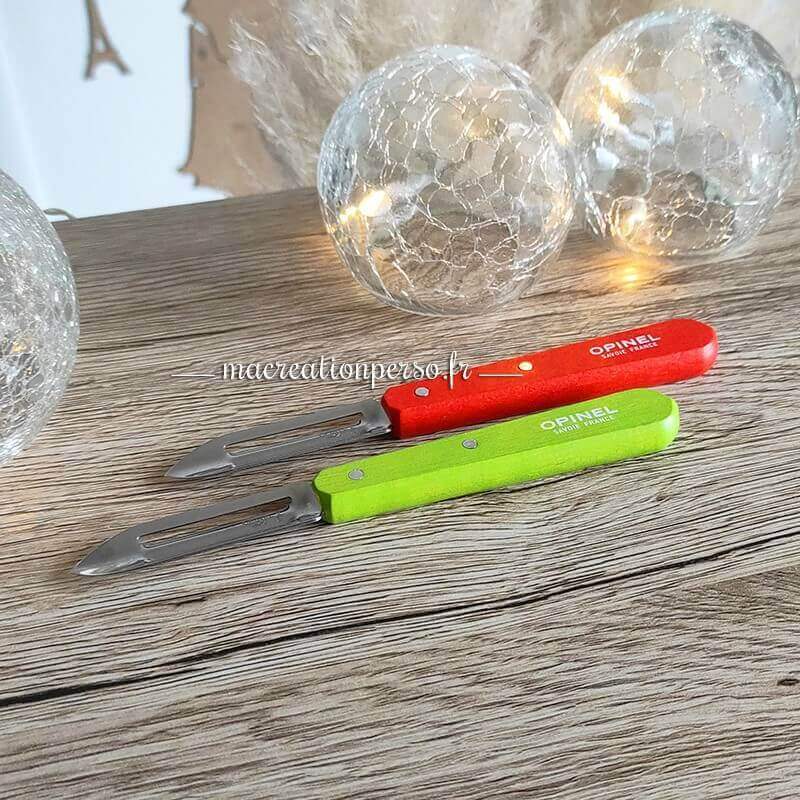 Économe cuisine couteau éplucheur Opinel pour légumes n° 115 rouge et vert