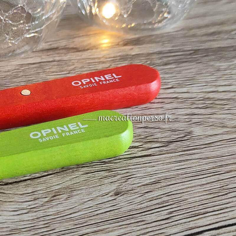 Éplucheur de fruits et légumes Opinel n° 115 manche bois rouge vert