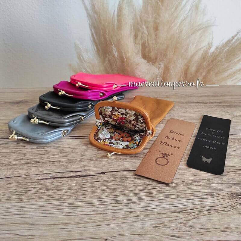 Étui lunettes cuir artisanal signet marque page personnalisé