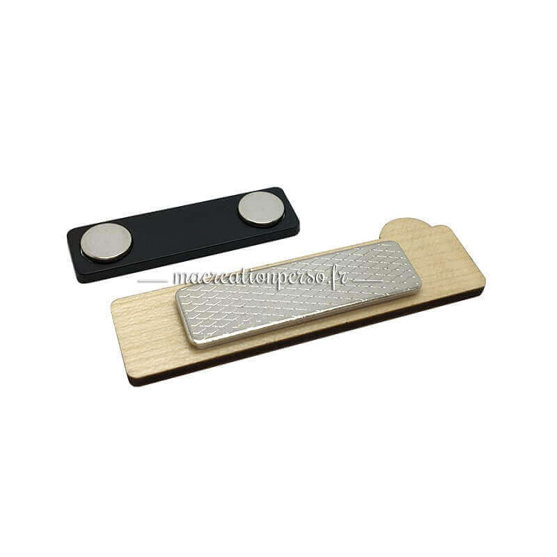 Intérieur du badge en bois Secrétaire Médicale personnalisé