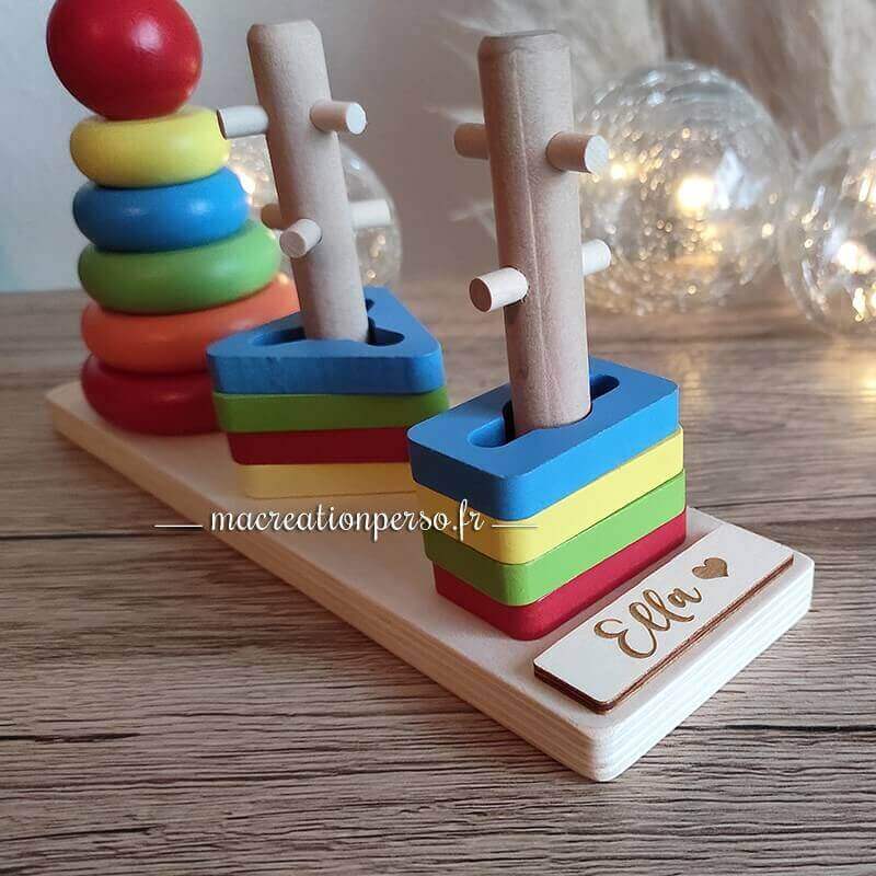 Jouet éducatif Montessori trieur pour enfant personnalisé prénom Ella