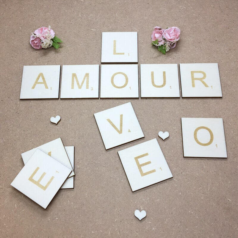 Lettre scrabble en bois géante personnalisée