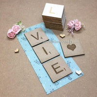Lettre scrabble en bois géante coeur