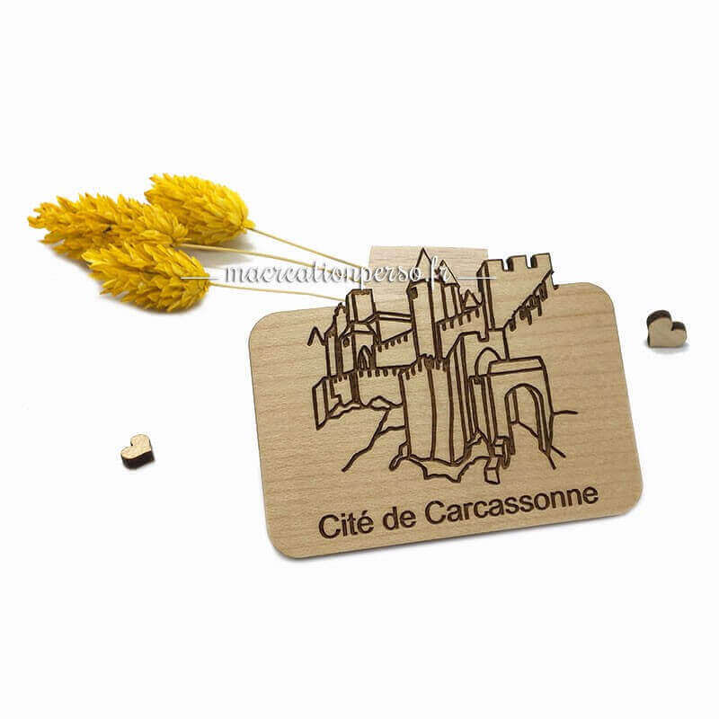 Magnet original de Carcassonne en bois 