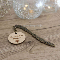 Marque page cadeau fête des mères personnalisable bois métal