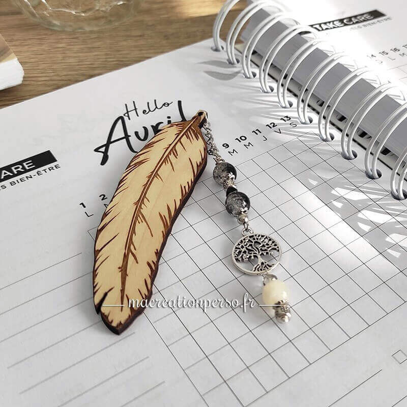 Marque page fait main original avec arbre de vie 