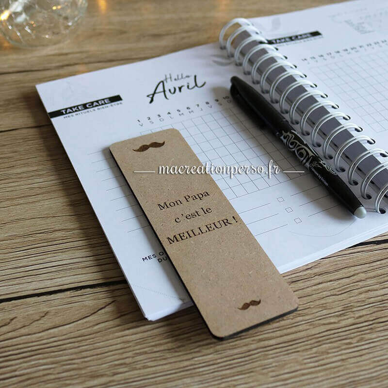Marque page fête des pères personnalisable en bois